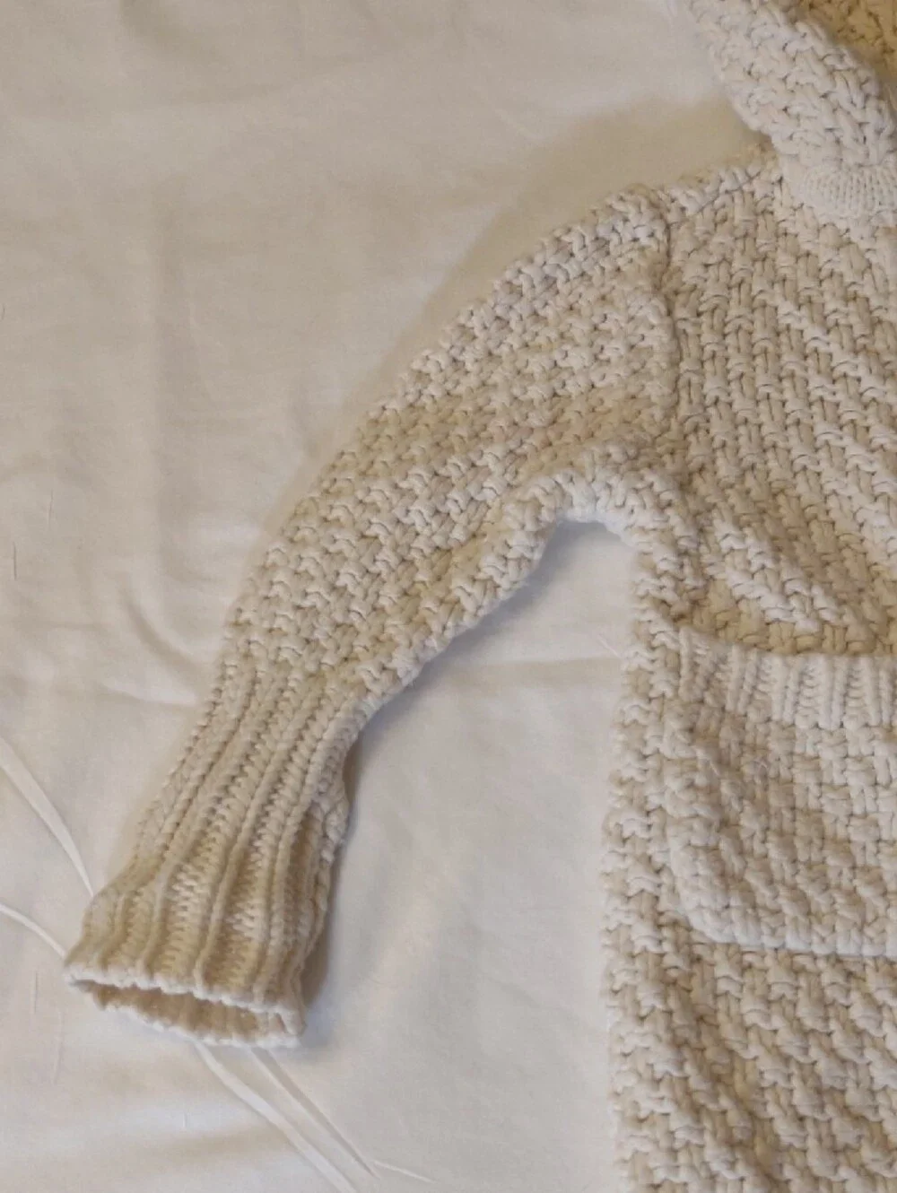 Old Navy Kid's Hooded Cable-Texture Cardigan in Cream - Size 12-18 Mos.